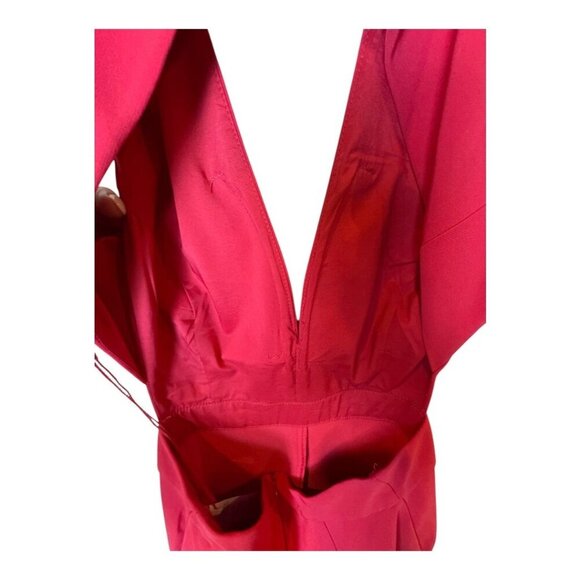 Aidan Mattox‎ Jumpsuit Women 8 Geranium Halter V Neck With Skirt NWT Party - Picture 7 of 15